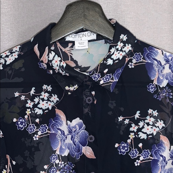 ♥️🗯 SHEER FLORAL ADJUSTABLE SLEEVES SHIRT - Picture 7 of 7